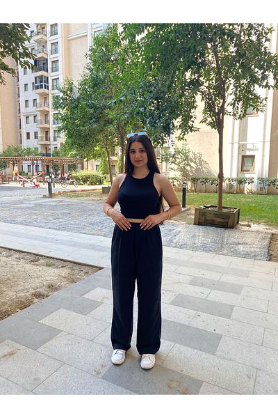 CLB COLLECTION Wide Leg Gray Linen Pants Summer Light Fabric
