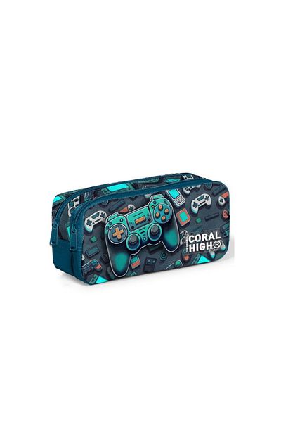 Coral High Τσάντα μολυβιού δύο θέσεων με μοτίβο Nefti Gamer 12097