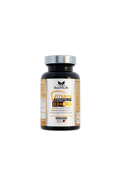 Boost4Life Vitamin Premium D3 K2, Greencaps, 60 Vegan Capsules, Softgels,