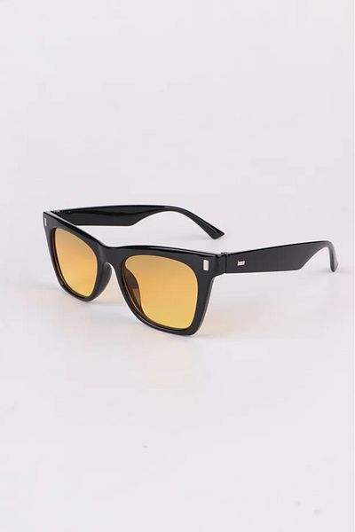 MACERATİ Urıs Women's Luxury Yellow Glass Black Smoked Sunglasses