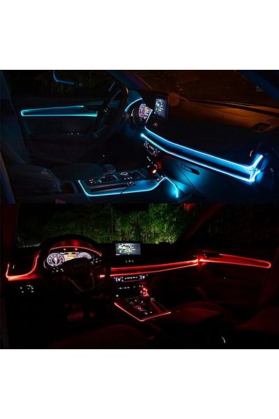 divendi-ro LED strip kit with 5 lights for car interior, colored ambient light