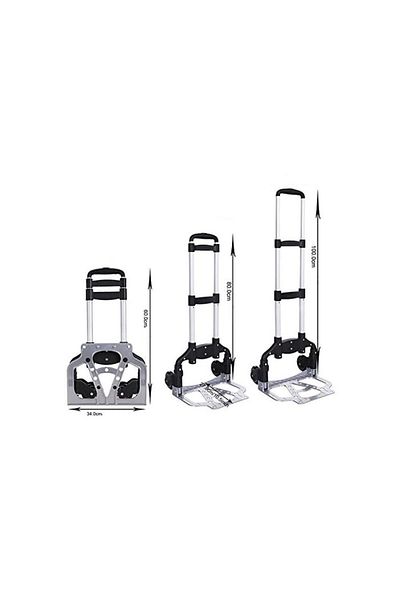 divendi-ro Multifunctional foldable sledge, with platform and wheels, maximum 70kg, extendable handle