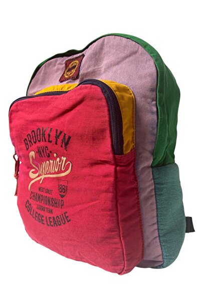 Old Cotton Quality Single Compartment Vintage Casual Design Daily Backpack Travel School Camping Bag 32 cm X 38 cm