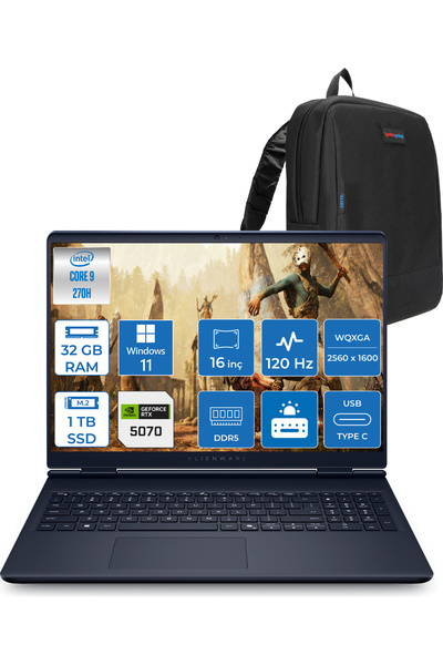 Dell Alienware 16 9-270H 32GB 1tb SSD 8GB/RTX5070 115W 16" 2.5k 120Hz WIN11PR...