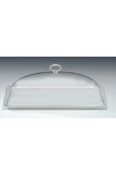 Raki Rectangular white melamine tray with lid 18x35cm