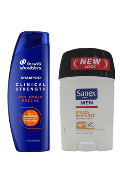 Head & Shoulders شامبو هيد آند شولدرز للعناية بالفروة الجافة ومضاد للقشرة 400 مل + سانيكس للرجال مضاد للإجهاد 50 مل