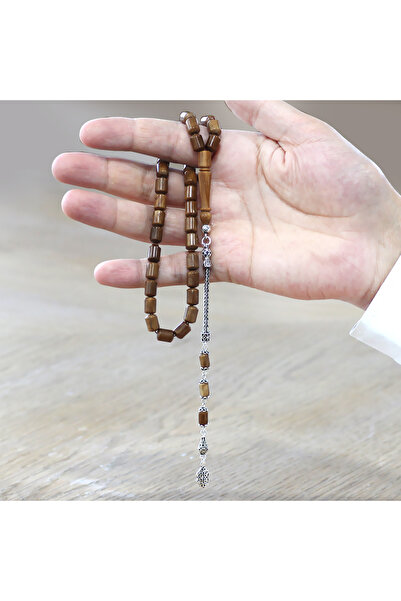 Tesbihane 925 стерлингово сребро капсула с капси кафяв куха тъканка