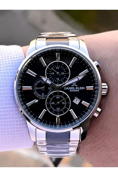 Daniel Klein Calendar Inner Functions Active Steel Band 30 Mt Water Resistant Men Wristwatch Vs.Blkt.0471