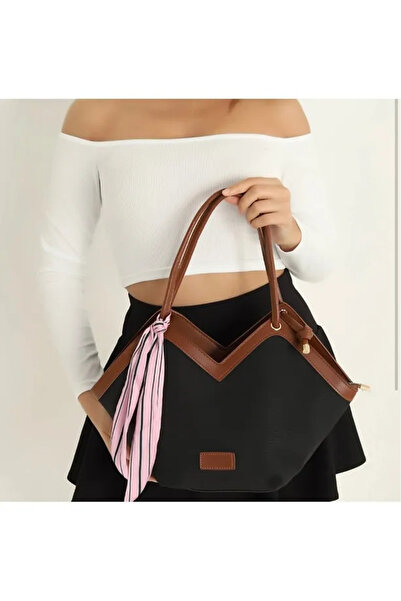 Rivina Geantă de mână și de umăr pentru femei din pânză V croială cu detaliu ...