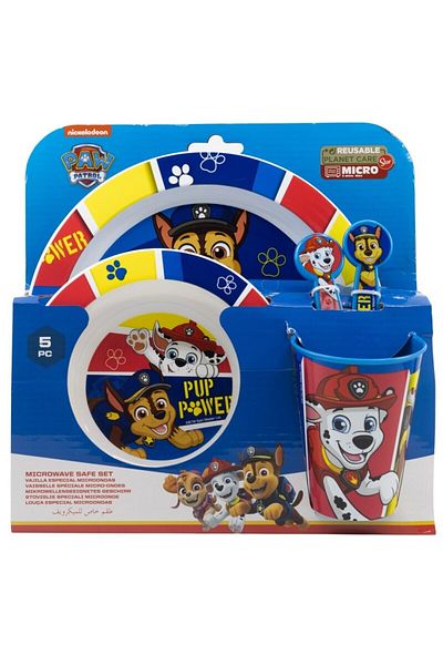 PAW PATROL 5-piece dinnerware set, plastic, BPA-free, multicolor, microwaveable, Paw Patrol