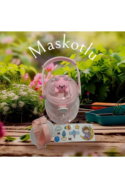 Relaxion , Imported Luxury Pink Flask/Bottle with Mascot, Gift, Neck Hanger 1100 ml (450)