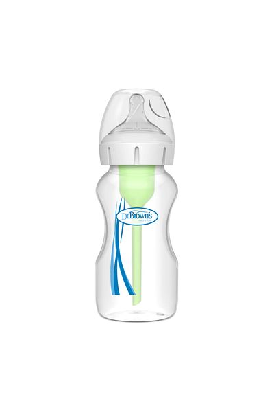 Dr.Brown's Dr. Brown's 270 ml Wide Mouth Anti-Colic Options+ Pp Feeding Bottle, Single Package with 1St Level Nipple