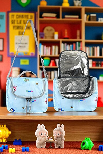 Shopiolog Kız İlkokul Ortopedik 3'Lü Set Kalemlik Beslenme Çanta 3 Bölmeli Suluklu