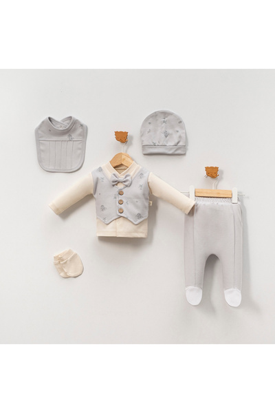 Belemir Kids طقم رجالي منقوش من القطن بنسبة 100% مكون من 5 قطع