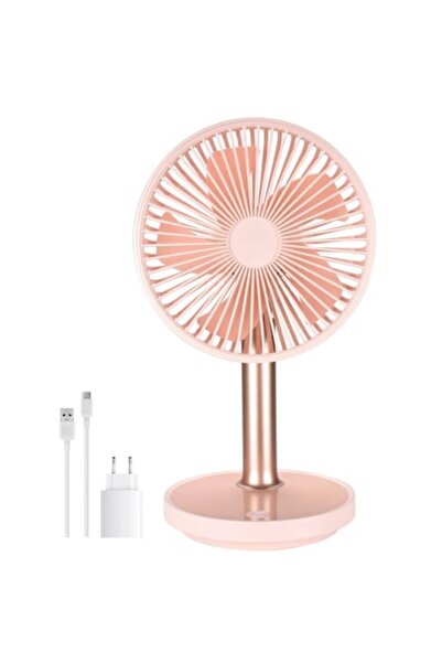 İdeas4comfort Ventilator de birou portabil, 5 W, baterie de 2000 mAh, autonomie de până la 8 ore, reîncărcabil prin USB, lumină LED, Ideas