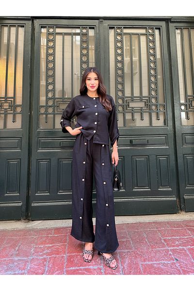ikomteks Button Detailed Trousers Suit