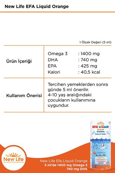 New Life Efa Liquid Orange 150ml