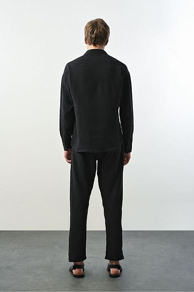TÜZeMEN Comfortable cut muslin baggy trousers