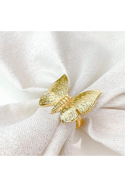 Arma House Set of 2 Luxury Butterfly Gold Napkin Rings
