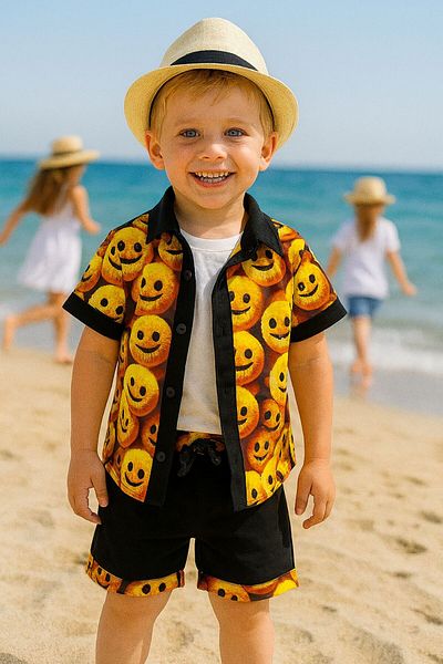 Bulut Baby Boy's Summer, Sea Shirt-T-Shirt-Shorts Set