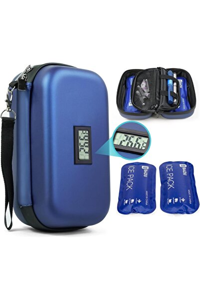 Generic Gosemai 48h Insulin Cooler Travel Case with Thermometer & 2 Ice Packs