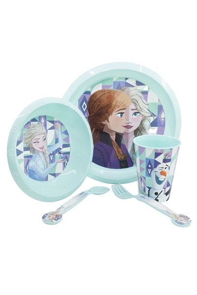 Frozen 5-piece dinnerware set, plastic, BPA-free, multicolor, Ice Magic, Frozen, Disney