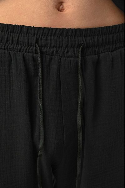 TÜZeMEN Comfortable cut muslin baggy trousers