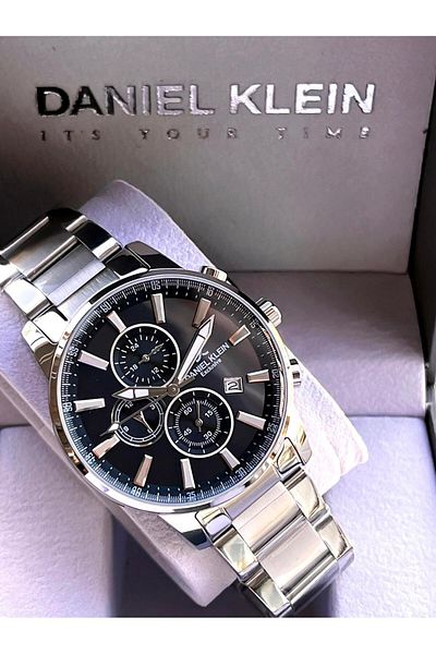 Daniel Klein Calendar Inner Functions Active Steel Band 30 Mt Water Resistant Men Wrist Watch Vs.Blkt.0470
