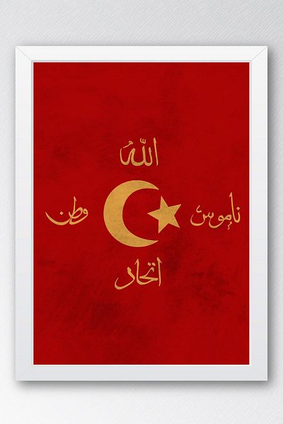 Saturn Unity Terakki Sancağı Flag Framed Painting