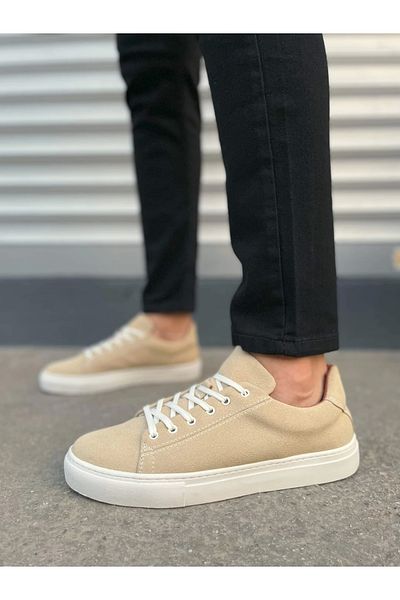 TB Terzi Bey Tb122 Fashion Lace-Up Suede Men's Casual Sneaker Shoes Sbt - Beige