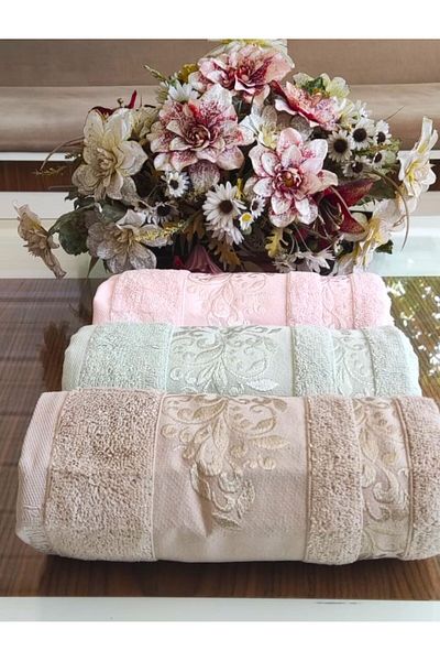 A.Z.H. SUPER LUXURY MISS BAMBOO 50X90CM. EXPORTED HAND&FACE TOWEL SET OF 3 CONTAINS 70% BAMBOO FIBER