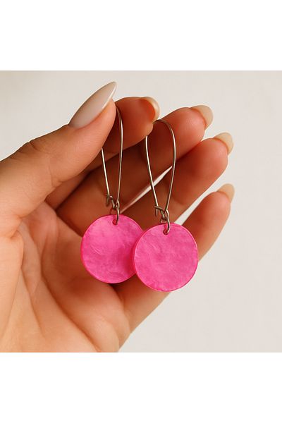 OEM Mother-of-pearl Earrings With Surgical Steel Studs, Handmade