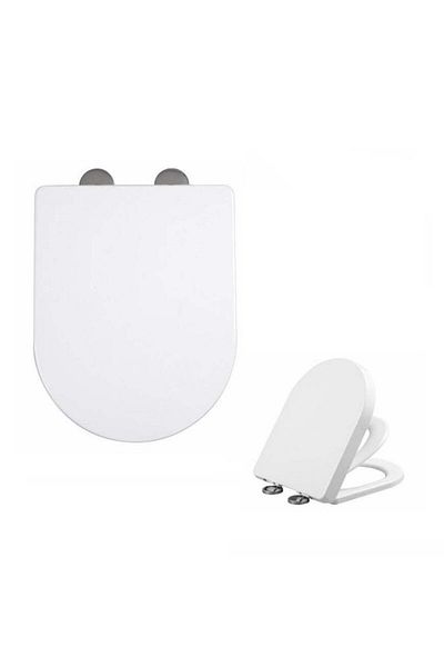 SOLLUXE Capac WC cu reductie, sistem 2 in 1 pentru copii si adulti, inchidere lenta, reductor cu prindere ma
