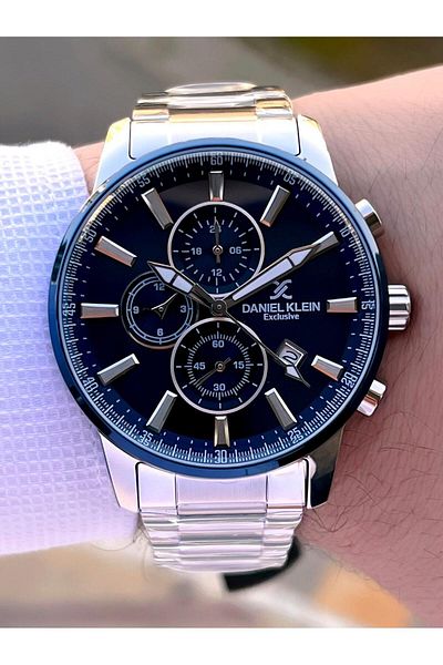 Daniel Klein Calendar Inner Functions Active Steel Band 30 Mt Water Resistant Men Wristwatch Vs.Blkt.0472