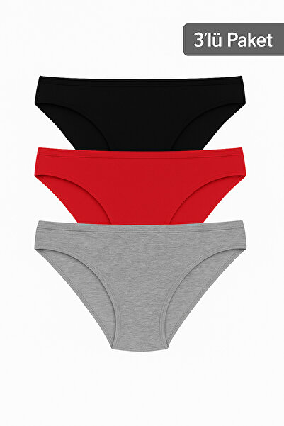 WINNERAIN 3'lü Kadın Bikini Külot – Pamuklu, Esnek, Konforlu Tasarım