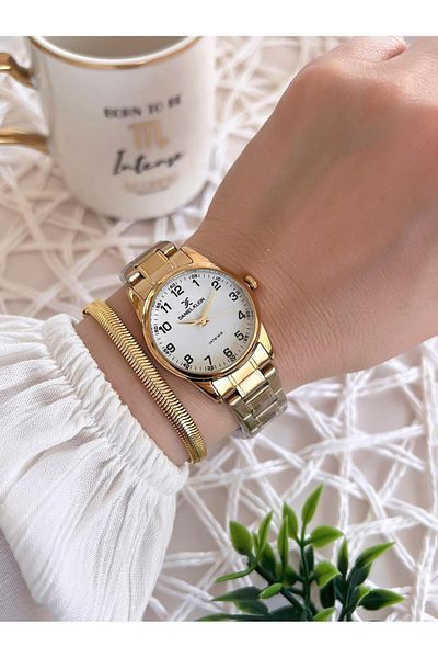 Daniel Klein Steel Cord 3 Atm Water Resistant Special Design Women Wristwatch+Bracelet Vs.Blkt.0477