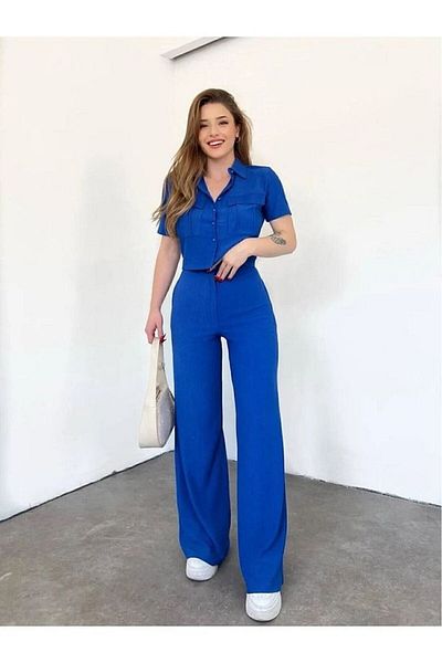 Afiş Butik Women's Button Detailed Capped Pant Suit