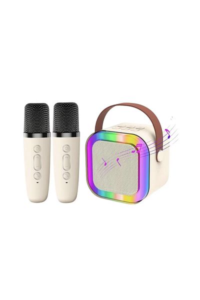 Razo Mini Karaoke Set with Bluetooth Speaker and 2 Wireless Microphones, Multi-Functional, Magic Effects