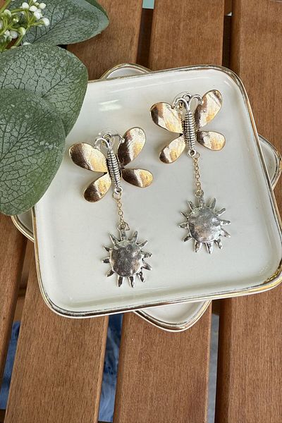 My Joyas Design Zr Model Sun & Butterfly Earrings