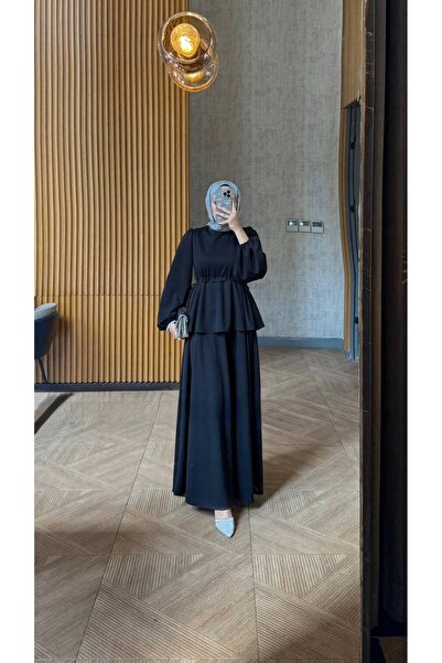 BestShopping فستان سكوبا محتشم بخصر مكشكش