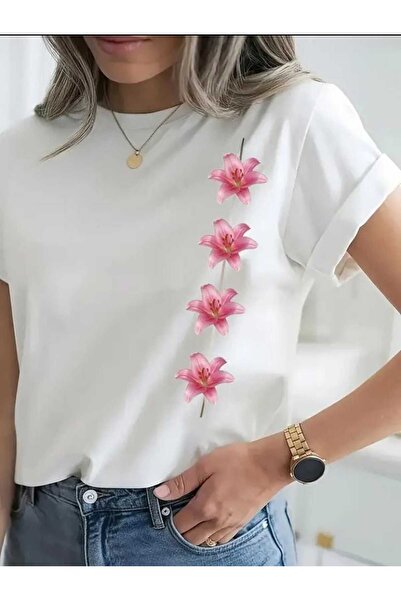 TekTarzz تيشيرت بتصميم زهرة الزنبق من Lilyum