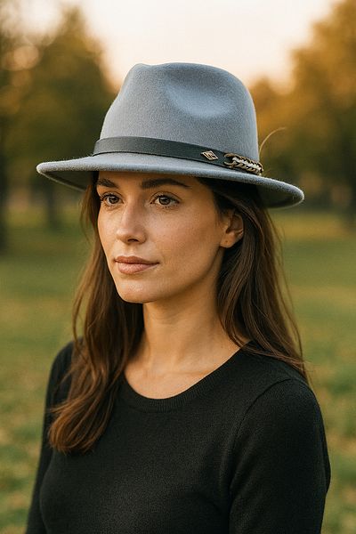 LAGRANZE Women's Stamped Fedora Hat – Elegant Design