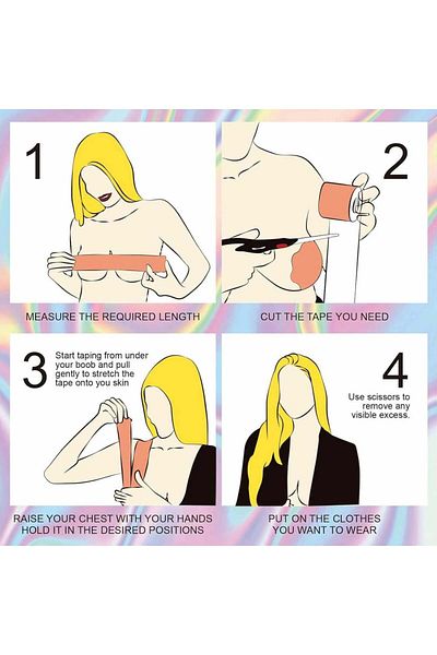 ELAIMEI Professional Breast Lift and Support Tape with 2 Nipple Protectors, Hypoallergenic,