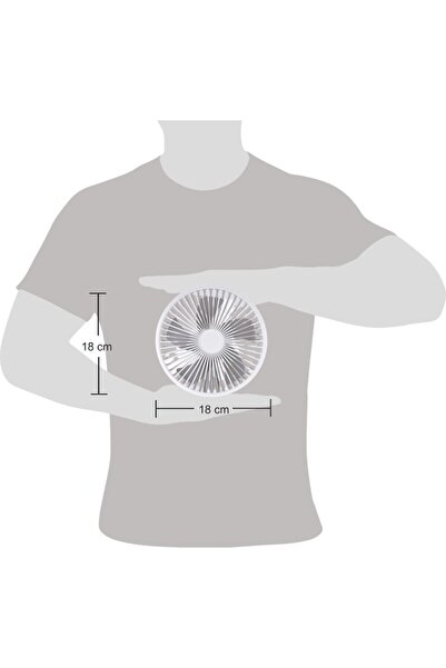 İdeas4comfort Fan with removable tripod, rotating, adjustable LED light, portable, hanging strap, re