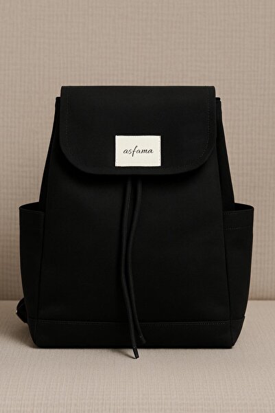 ASFAMA Kanvas Kumaş Sırt Çantası Çıtçıtlı