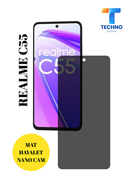 Genel Markalar Realme C55 Mat Hayalet Nano Cam Darbelere Karşı Dayanıklı Esne...