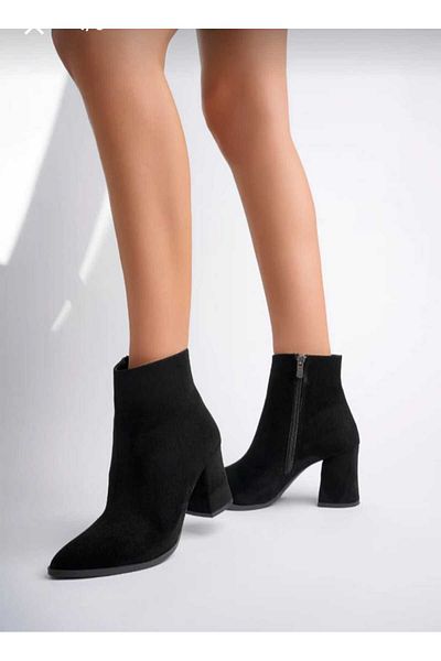 Dira Ayakkabı Black Suede Winter Boots