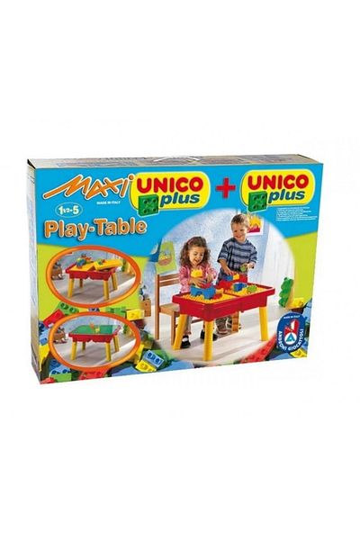 Unico Play set with table and building blocks, Plus, 31 pieces for children from 1 to 5 years