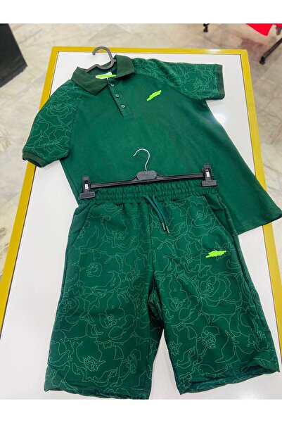 nutika Patterned Polo Neck Shorts Set