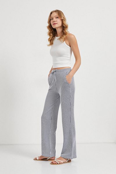 Arma Life Armalife 062 striped flexible textured waist elastic women's pants